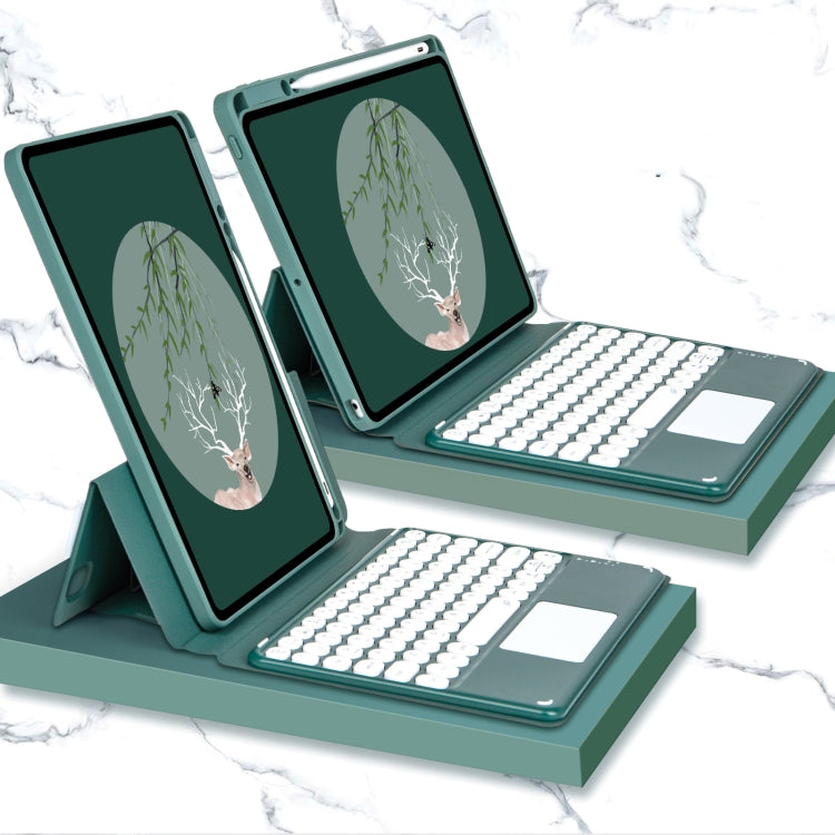Bluetooth Keyboard Leather Case with Touchpad & Rotatable Bottom Case For iPad 10.2 2021 & 2020 & 2019 / Air 2019 / Pro 10.5 inch(Dark Night Green) - Universal by PMC TechLife | Online Shopping South Africa | PMC TechLife