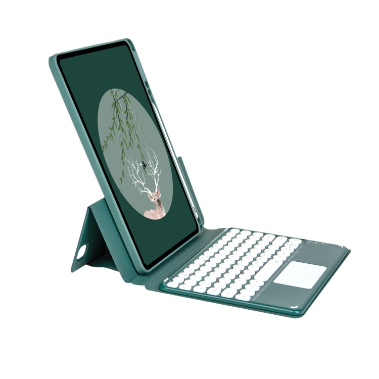 Bluetooth Keyboard Leather Case with Touchpad & Rotatable Bottom Case For iPad 10.2 2021 & 2020 & 2019 / Air 2019 / Pro 10.5 inch(Dark Night Green) - Universal by PMC TechLife | Online Shopping South Africa | PMC TechLife