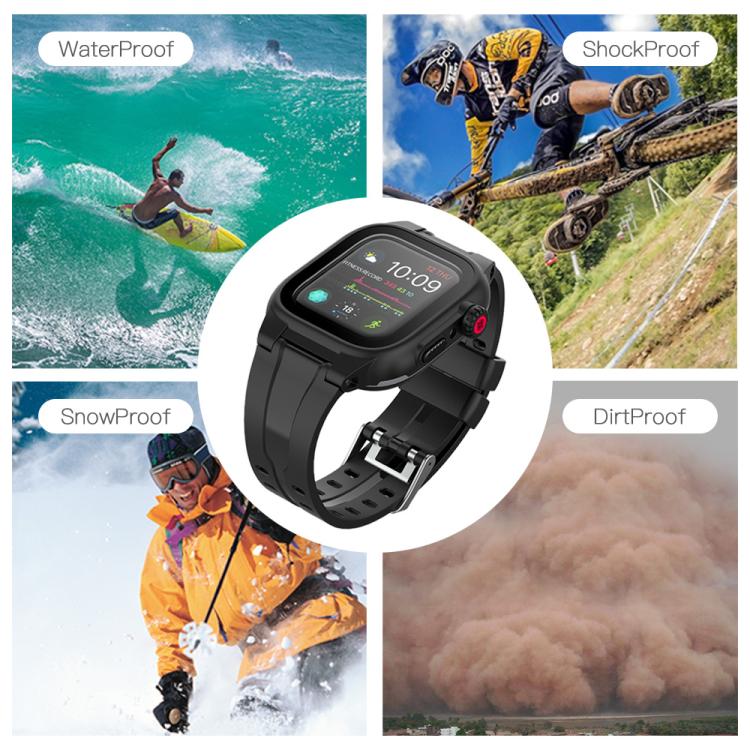 RedPepper IP68 Waterproof Screen Protector + Watchband + Protective Case For Apple Watch Series 9 / 8 / 7 45mm - Watch Cases by RedPepper | Online Shopping South Africa | PMC TechLife | Buy Now Pay Later Mobicred