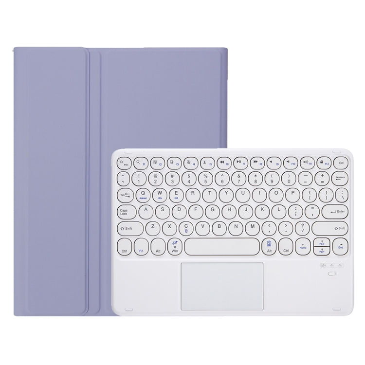 YA610B-A Candy Color Skin Feel Texture Round Keycap Bluetooth Keyboard Leather Case with Touchpad For Samsung Galaxy Tab S6 Lite 10.4 inch SM-P610 / SM-P615(Purple) - Samsung Keyboard by PMC TechLife | Online Shopping South Africa | PMC TechLife