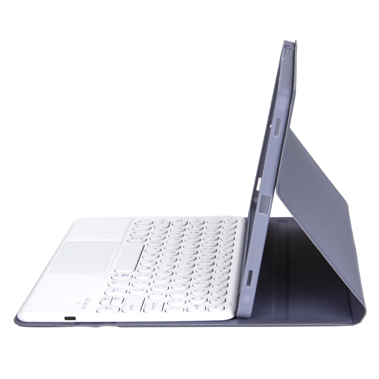 YA610B-A Candy Color Skin Feel Texture Round Keycap Bluetooth Keyboard Leather Case with Touchpad For Samsung Galaxy Tab S6 Lite 10.4 inch SM-P610 / SM-P615(Purple) - Samsung Keyboard by PMC TechLife | Online Shopping South Africa | PMC TechLife