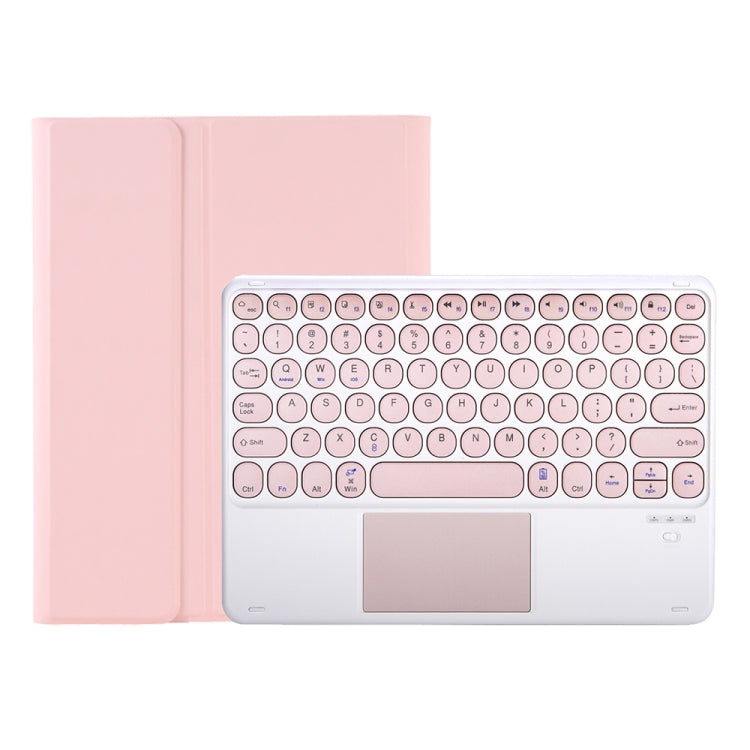YA700B-A Candy Color Skin Feel Texture Round Keycap Bluetooth Keyboard Leather Case with Touchpad For Samsung Galaxy Tab S8 11 inch SM-X700 / SM-X706 & S7 11 inch SM-X700 / SM-T875(Pink) - Samsung Keyboard by PMC TechLife | Online Shopping South Africa | PMC TechLife