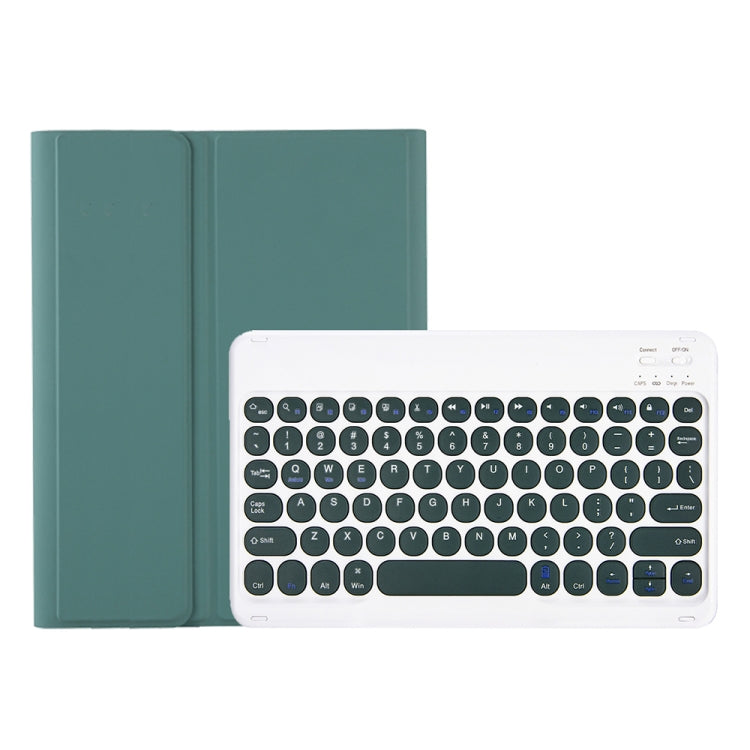 YA700B Candy Color Skin Feel Texture Round Keycap Bluetooth Keyboard Leather Case For Samsung Galaxy Tab S8 11 inch SM-X700 / SM-X706 & S7 11 inch SM-X700 / SM-T875(Dark Green) - Samsung Keyboard by PMC TechLife | Online Shopping South Africa | PMC TechLife