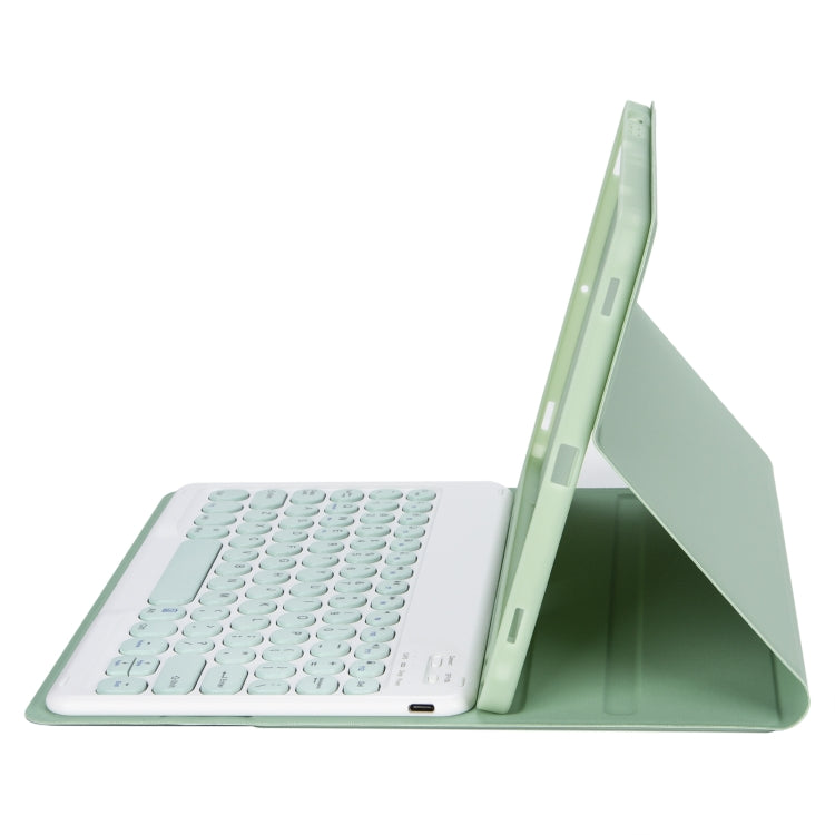 YA700B Candy Color Skin Feel Texture Round Keycap Bluetooth Keyboard Leather Case For Samsung Galaxy Tab S8 11 inch SM-X700 / SM-X706 & S7 11 inch SM-X700 / SM-T875(Light Green) - Samsung Keyboard by PMC TechLife | Online Shopping South Africa | PMC TechLife