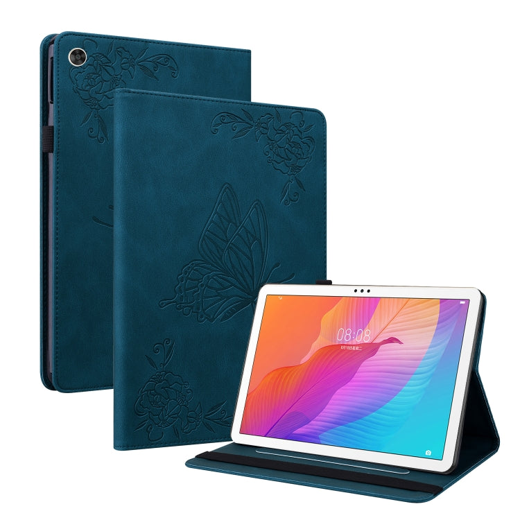For Huawei MatePad T 10s/Enjoy Tablet 2 Butterfly Flower Embossed Leather Tablet Case(Blue) - Huawei by PMC TechLife | Online Shopping South Africa | PMC TechLife | Buy Now Pay Later Mobicred