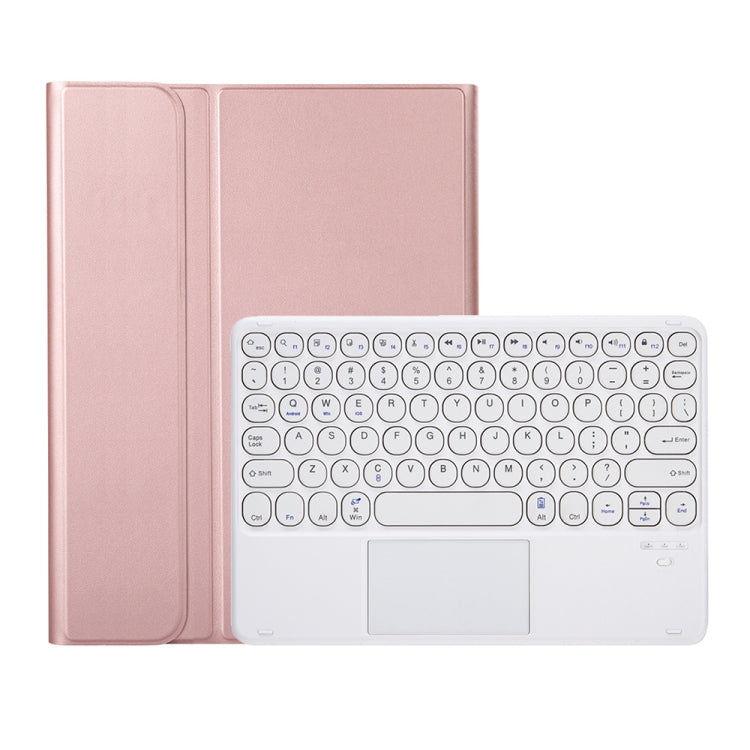 YA610B-A  Lambskin Texture Voltage Round Keycap Bluetooth Keyboard Leather Case with Touchpad For Samsung Galaxy Tab S6 Lite 10.4 inch SM-P610 / SM-P615(Rose Gold) - Samsung Keyboard by PMC TechLife | Online Shopping South Africa | PMC TechLife