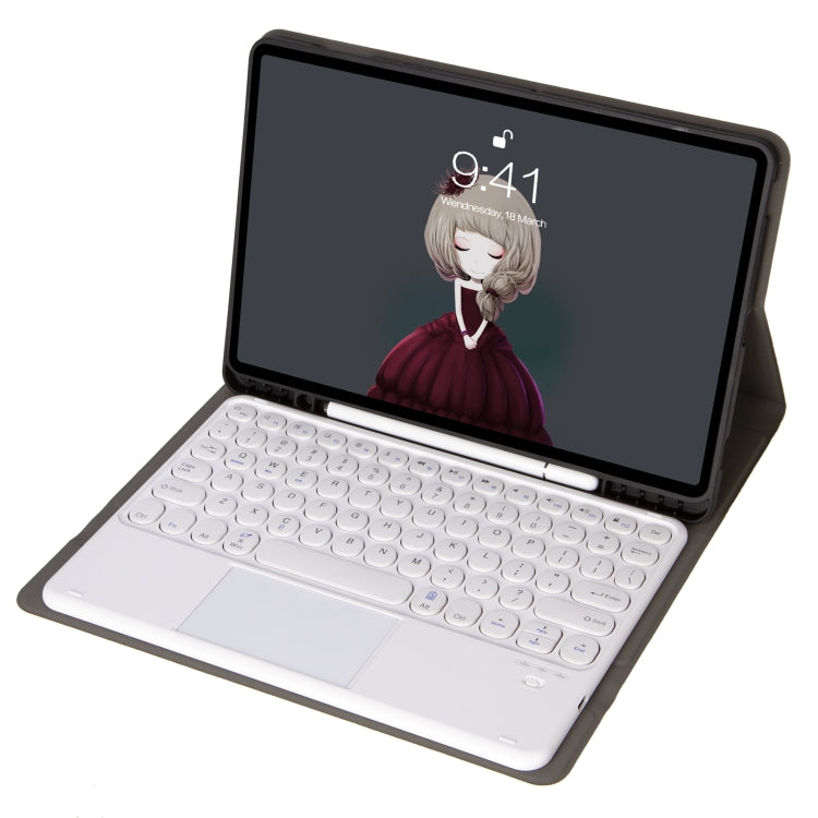 YA08B-A  Lambskin Texture Voltage Round Keycap Bluetooth Keyboard Leather Case with Touchpad For Samsung Galaxy Tab A8 10.5 2021 SM-X200 / SM-X205(Gold) - Samsung Keyboard by PMC TechLife | Online Shopping South Africa | PMC TechLife