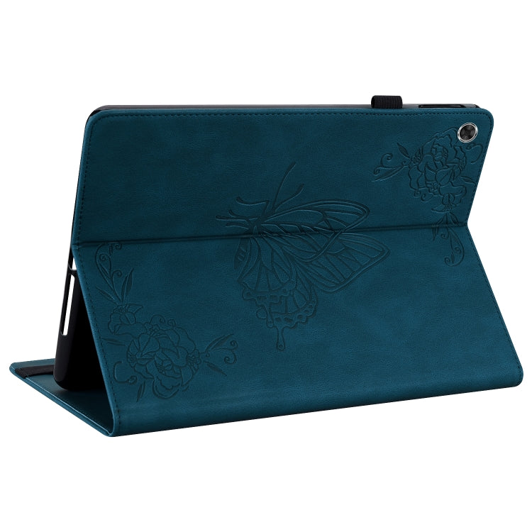 For Lenovo M10 Plus 10.3 TB-X606F/TB-X606X Butterfly Flower Embossed Leather Tablet Case(Blue) - Lenovo by PMC TechLife | Online Shopping South Africa | PMC TechLife | Buy Now Pay Later Mobicred