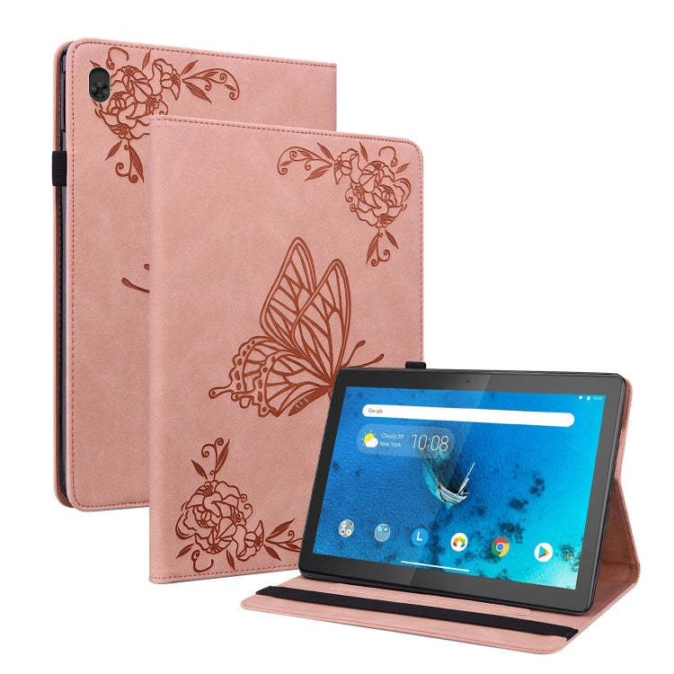 For Lenovo Tab M10 TB-X605L/X605F Butterfly Flower Embossed Leather Tablet Case(Rose Gold) - Lenovo by PMC TechLife | Online Shopping South Africa | PMC TechLife | Buy Now Pay Later Mobicred