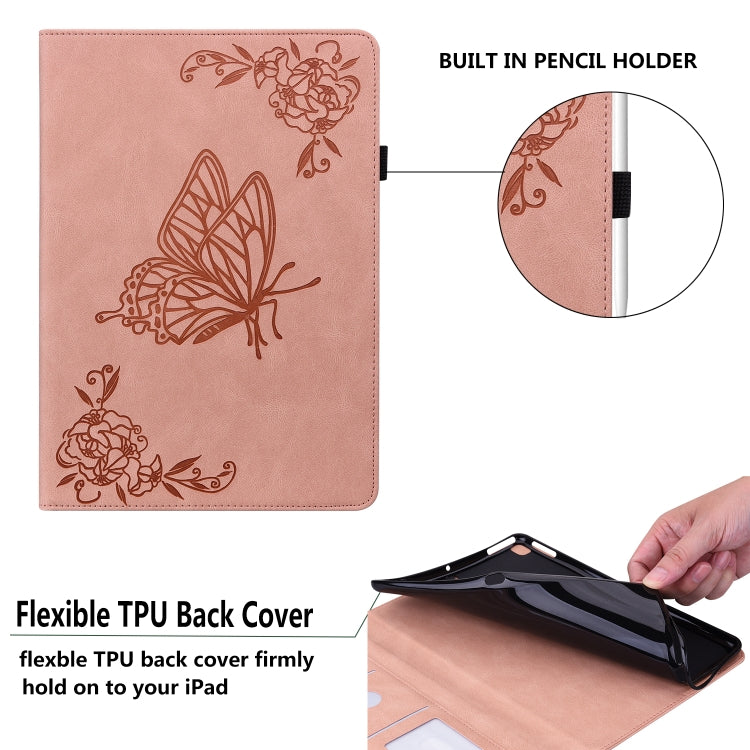 For Lenovo Tab M10 TB-X605L/X605F Butterfly Flower Embossed Leather Tablet Case(Rose Gold) - Lenovo by PMC TechLife | Online Shopping South Africa | PMC TechLife | Buy Now Pay Later Mobicred