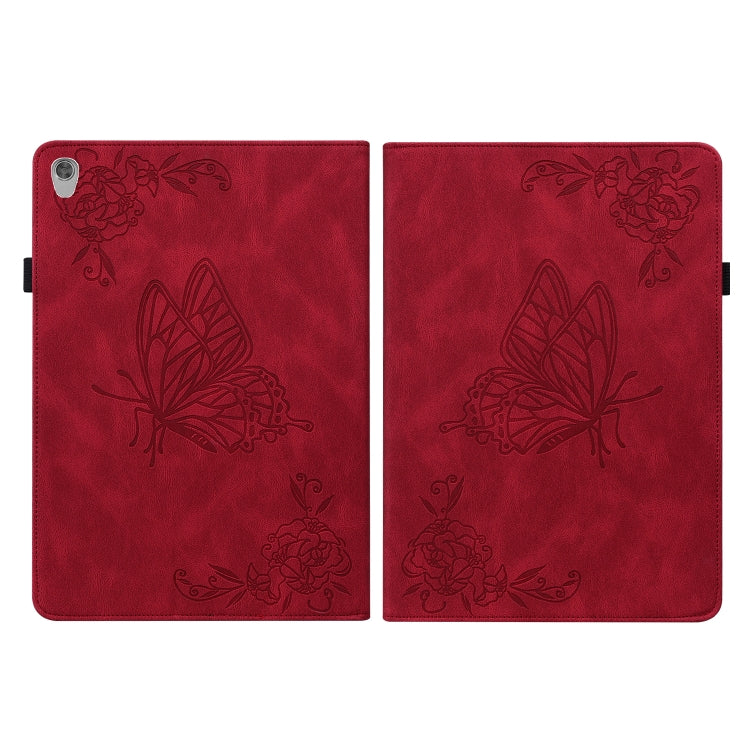 For Lenovo Tab M10 HD 2nd Gen TB-X306X/TB-X306F Butterfly Flower Embossed Leather Tablet Case(Red) - Lenovo by PMC TechLife | Online Shopping South Africa | PMC TechLife | Buy Now Pay Later Mobicred