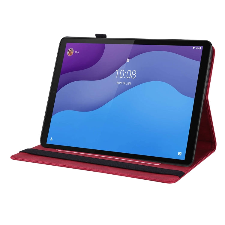 For Lenovo Tab M10 HD 2nd Gen TB-X306X/TB-X306F Butterfly Flower Embossed Leather Tablet Case(Red) - Lenovo by PMC TechLife | Online Shopping South Africa | PMC TechLife | Buy Now Pay Later Mobicred