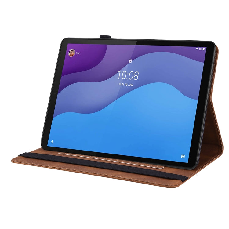 For Lenovo Tab M10 HD 2nd Gen TB-X306X/TB-X306F Butterfly Flower Embossed Leather Tablet Case(Brown) - Lenovo by PMC TechLife | Online Shopping South Africa | PMC TechLife | Buy Now Pay Later Mobicred