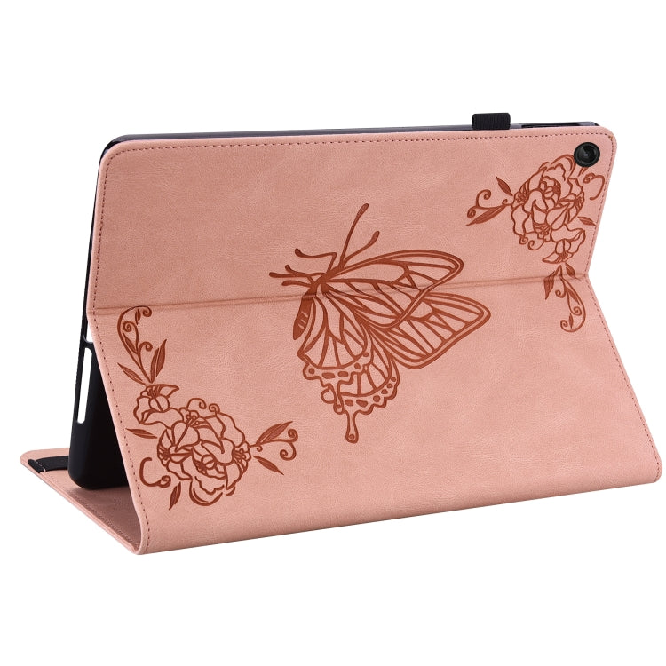 For Lenovo Tab M10 Plus 10.6 3rd Gen Butterfly Flower Embossed Leather Tablet Case(Rose Gold) - Lenovo by PMC TechLife | Online Shopping South Africa | PMC TechLife | Buy Now Pay Later Mobicred