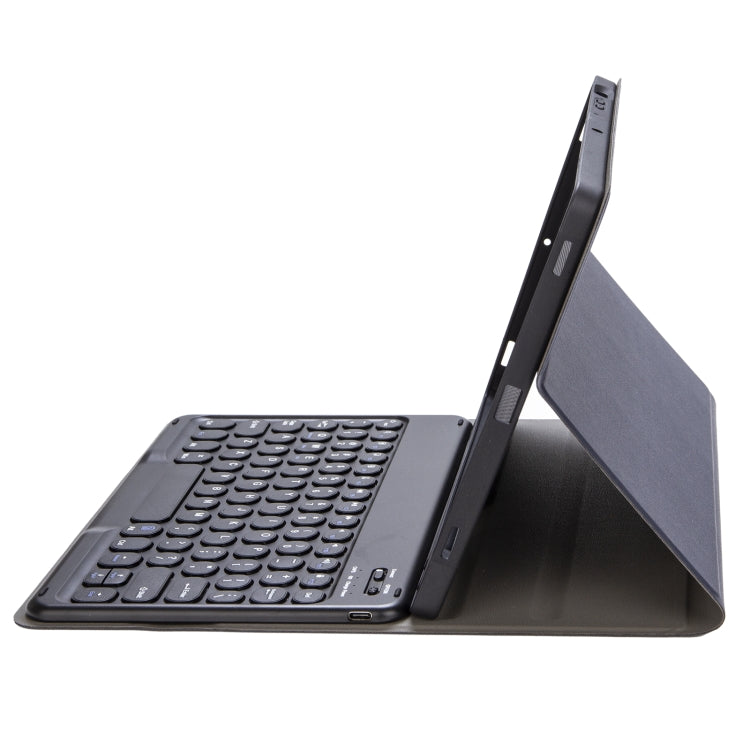 YA08B Lambskin Texture Voltage Round Keycap Bluetooth Keyboard Leather Case For Samsung Galaxy Tab A8 10.5 2021 SM-X200 / SM-X205(Blue) - Samsung Keyboard by PMC TechLife | Online Shopping South Africa | PMC TechLife