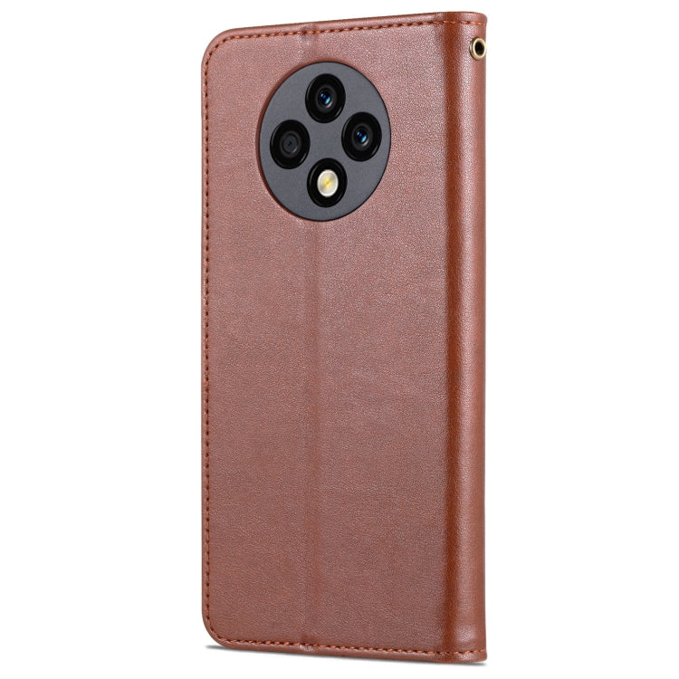 For U-Magic Enjoy 50 Plus AZNS Sheepskin Texture Flip Leather Phone Case(Brown) - free shipping - PMC Jewellery - Order now!