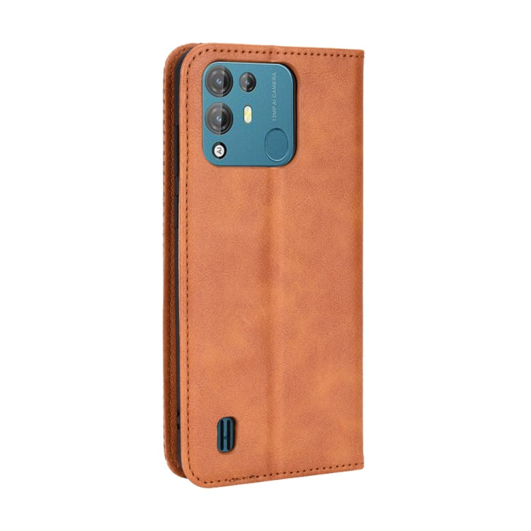 For Blackview A55 Pro Magnetic Buckle Retro Texture Leather Phone Case(Brown) - More Brand by PMC TechLife | Online Shopping South Africa | PMC TechLife | Buy Now Pay Later Mobicred