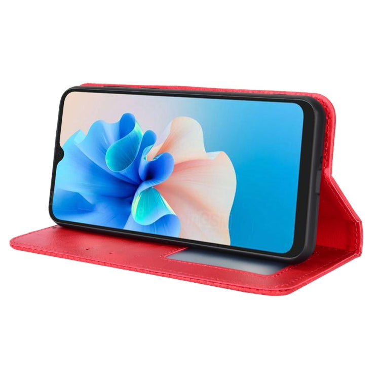 For Blackview A55 Pro Magnetic Buckle Retro Texture Leather Phone Case(Red) - More Brand by PMC TechLife | Online Shopping South Africa | PMC TechLife | Buy Now Pay Later Mobicred