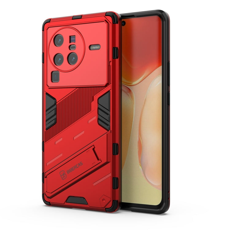 For vivo X80 Pro Punk Armor PC + TPU Phone Case with Holder(Red) - vivo Cases by PMC TechLife | Online Shopping South Africa | PMC TechLife | Buy Now Pay Later Mobicred