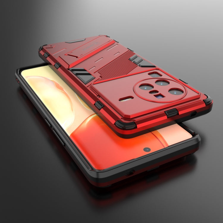 For vivo X80 Pro Punk Armor PC + TPU Phone Case with Holder(Red) - vivo Cases by PMC TechLife | Online Shopping South Africa | PMC TechLife | Buy Now Pay Later Mobicred