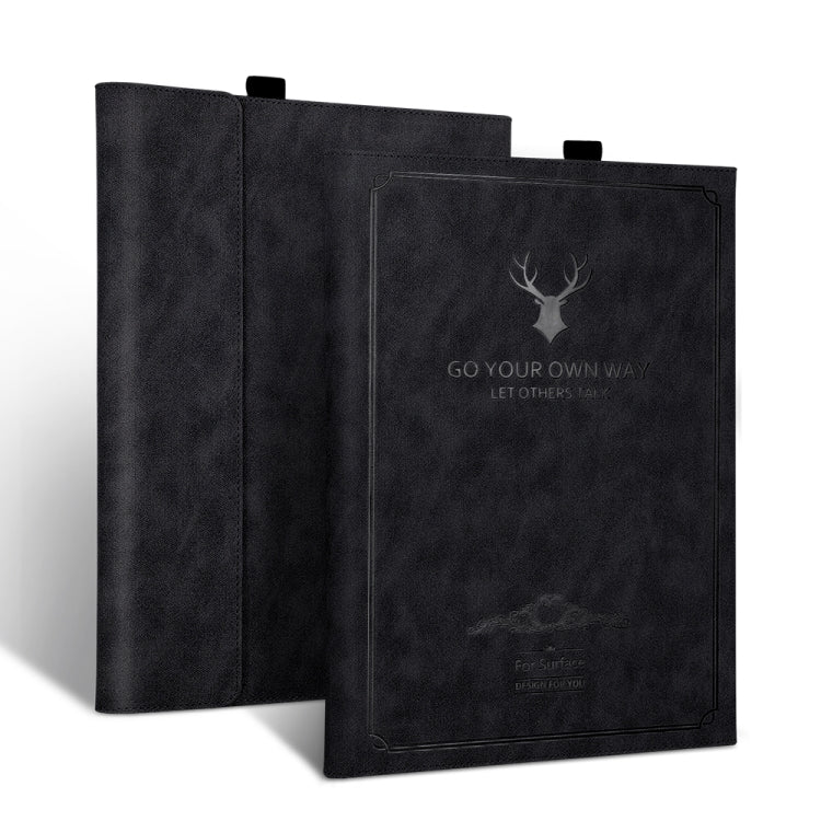 For MicroSoft Surface Pro 8 Deer Head Pattern Tablet Leather Case(Black) - Others by PMC Jewellery | Online Shopping South Africa | PMC Jewellery | Buy Now Pay Later Mobicred