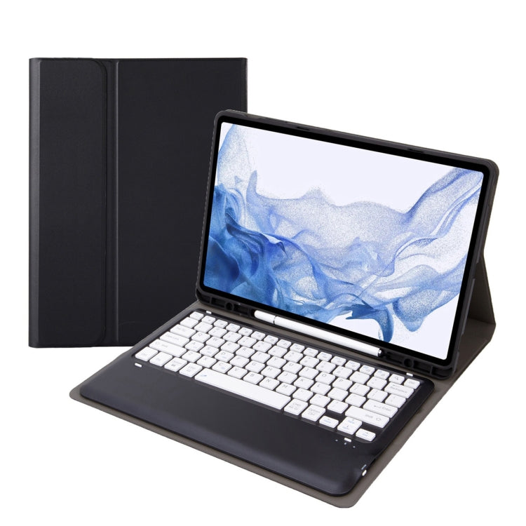 T800B Pen Slot Detachable Bluetooth Keyboard Leather Tablet Case For Samsung Galaxy Tab S8+/S7+/S7 FE(Black) - Samsung Keyboard by PMC TechLife | Online Shopping South Africa | PMC TechLife