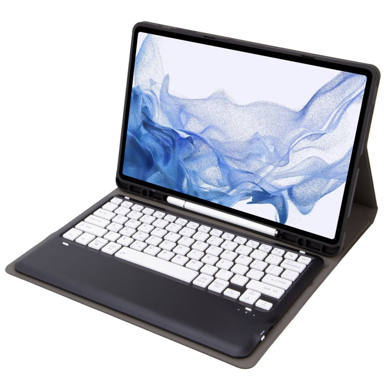 T800B Pen Slot Detachable Bluetooth Keyboard Leather Tablet Case For Samsung Galaxy Tab S8+/S7+/S7 FE(Black) - Samsung Keyboard by PMC TechLife | Online Shopping South Africa | PMC TechLife