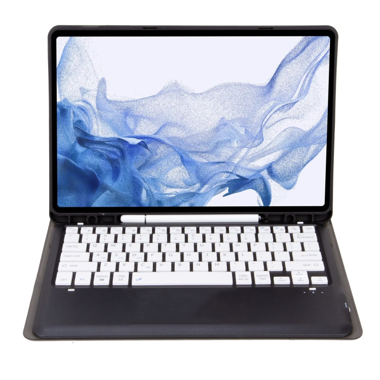 T800B Pen Slot Detachable Bluetooth Keyboard Leather Tablet Case For Samsung Galaxy Tab S8+/S7+/S7 FE(Black) - Samsung Keyboard by PMC TechLife | Online Shopping South Africa | PMC TechLife