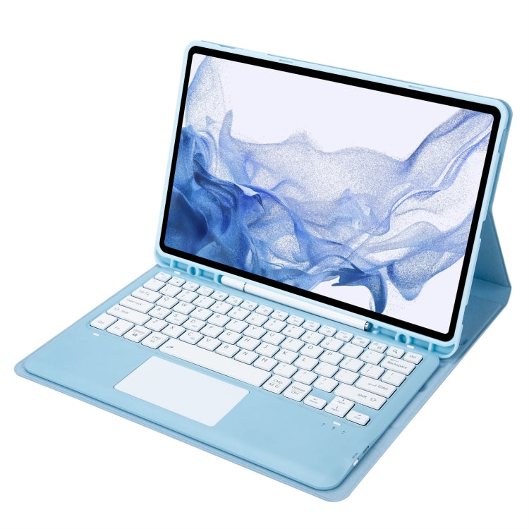 T800B-A Touch Pad Detachable Bluetooth Keyboard Leather Tablet Case For Samsung Galaxy Tab S8+/S7+/S7 FE(Sky Blue) - Samsung Keyboard by PMC TechLife | Online Shopping South Africa | PMC TechLife