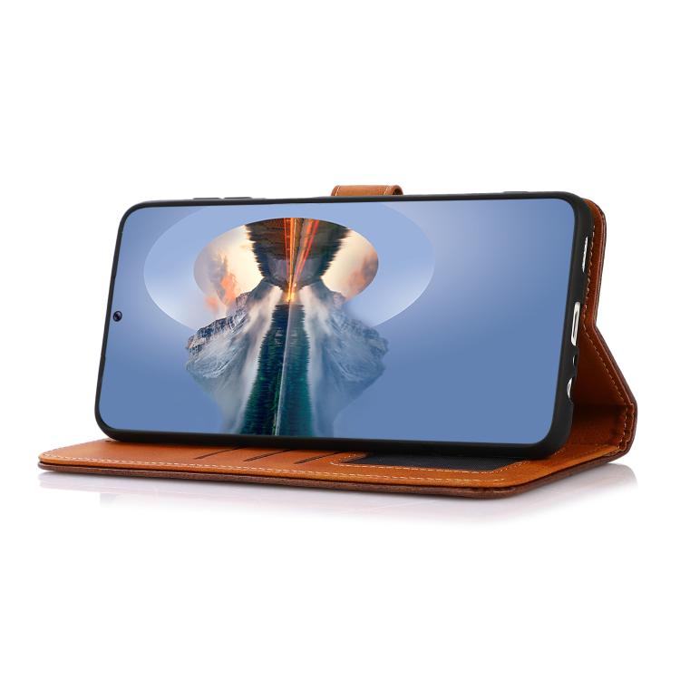 For iPhone 17 Pro Max KHAZNEH Dual-color Cowhide Texture Flip Leather Phone Case(Rose Gold) - free shipping - PMc TechLife - Order now!