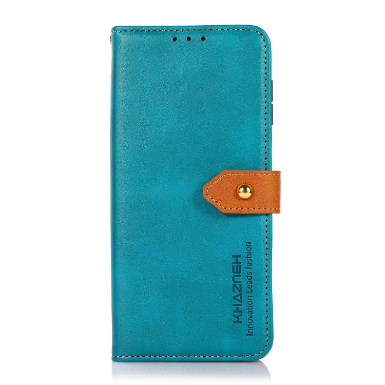 For iPhone 17 Air KHAZNEH Dual-color Cowhide Texture Flip Leather Phone Case(Blue) - free shipping - PMc TechLife - Order now!