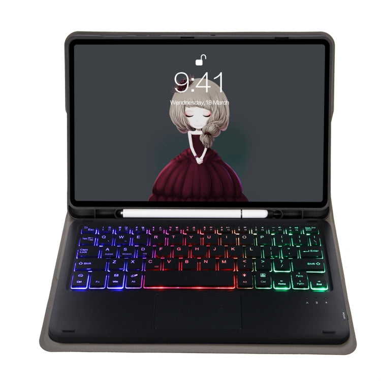 A102B-AS Lambskin Pen Slot Touch Pad Backlight Bluetooth Keyboard Leather Tablet Case For iPad 10.2 2021&2020&2019/Air 2019/Pro 10.5(Blue) - For iPad Pro by PMC TechLife | Online Shopping South Africa | PMC TechLife