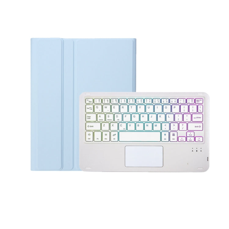T07B-AS Skin Feel Pen Slot Touch Pad Backlight Bluetooth Keyboard Leather Tablet Case For iPad 9.7 2018&2017 / Pro 9.7 / Air 2(Sky Blue) - For iPad Pro by PMC TechLife | Online Shopping South Africa | PMC TechLife