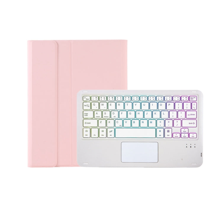 T07B-AS Skin Feel Pen Slot Touch Pad Backlight Bluetooth Keyboard Leather Tablet Case For iPad 9.7 2018&2017 / Pro 9.7 / Air 2(Pink) - For iPad Pro by PMC TechLife | Online Shopping South Africa | PMC TechLife | Buy Now Pay Later Mobicred