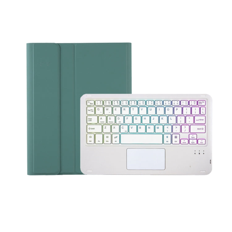T102B-AS Skin Feel Pen Slot Touch Pad Backlight Bluetooth Keyboard Leather Tablet Case For iPad 10.2 2021&2020&2019/Air 2019/Pro 10.5(Dark Green) - For iPad Pro by PMC TechLife | Online Shopping South Africa | PMC TechLife