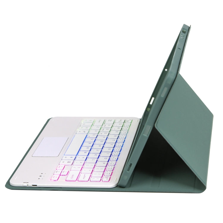 T102B-AS Skin Feel Pen Slot Touch Pad Backlight Bluetooth Keyboard Leather Tablet Case For iPad 10.2 2021&2020&2019/Air 2019/Pro 10.5(Dark Green) - For iPad Pro by PMC TechLife | Online Shopping South Africa | PMC TechLife