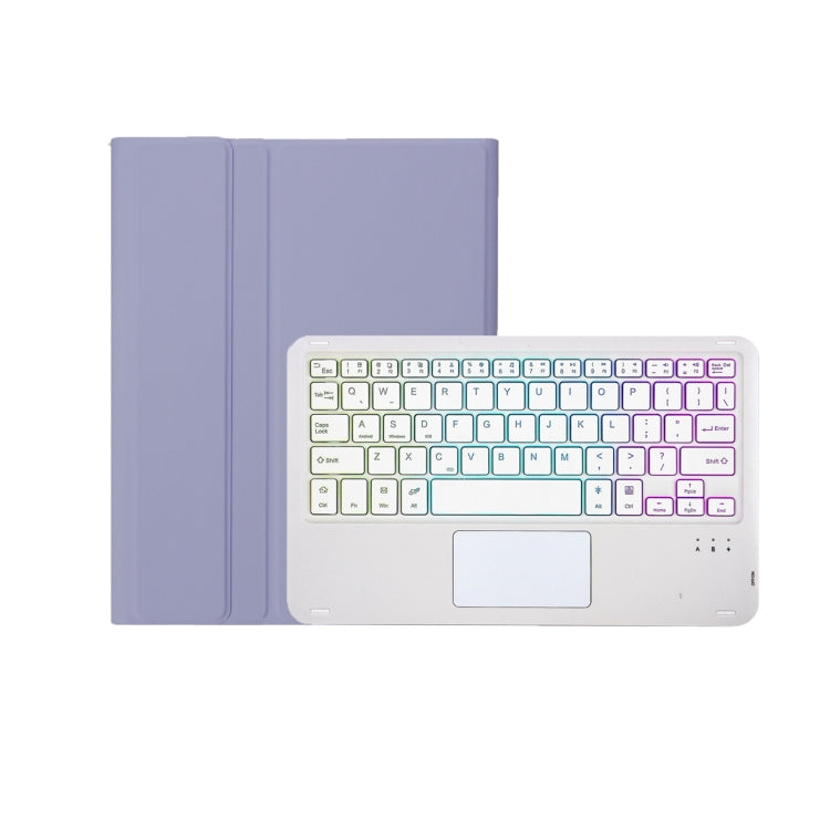 T11B-AS Skin Feel Pen Slot Touch Pad Backlight Bluetooth Keyboard Leather Tablet Case For iPad Pro 11 2021&2020&2018(Purple) - For iPad Pro by PMC TechLife | Online Shopping South Africa | PMC TechLife