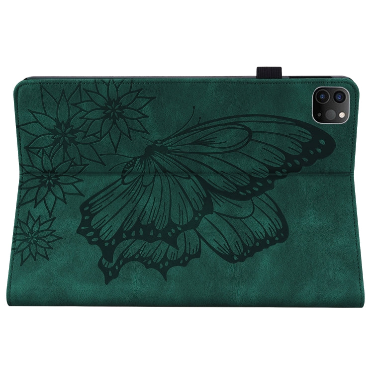 For iPad Pro 11 2022 / 2021 / 2020 / Air 2020 10.9 / 11 2024 Big Butterfly Embossed Smart Leather Tablet Case(Green) - iPad Pro 11 (2022/2021) Cases by PMC TechLife | Online Shopping South Africa | PMC TechLife | Buy Now Pay Later Mobicred