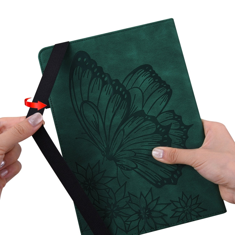 For iPad Pro 11 2022 / 2021 / 2020 / Air 2020 10.9 / 11 2024 Big Butterfly Embossed Smart Leather Tablet Case(Green) - iPad Pro 11 (2022/2021) Cases by PMC TechLife | Online Shopping South Africa | PMC TechLife | Buy Now Pay Later Mobicred