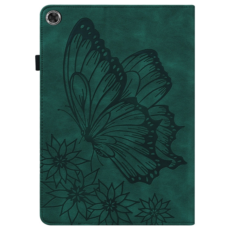 For Huawei MediaPad M5 Lite 10.1 Big Butterfly Embossed Leather Tablet Case(Green) - Huawei by PMC TechLife | Online Shopping South Africa | PMC TechLife | Buy Now Pay Later Mobicred