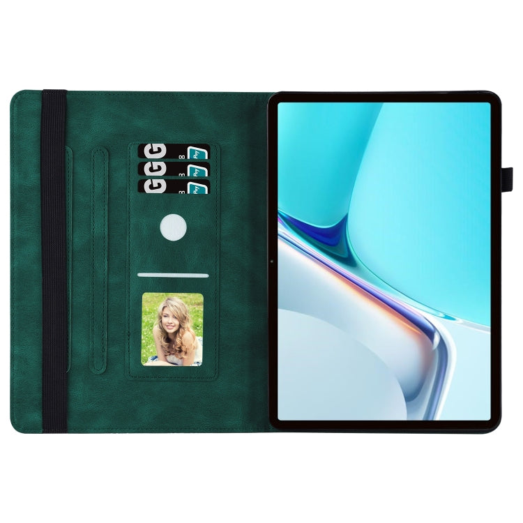 For Huawei MatePad 11 2021 Big Butterfly Embossed Leather Tablet Case(Green) - Huawei by PMC TechLife | Online Shopping South Africa | PMC TechLife | Buy Now Pay Later Mobicred