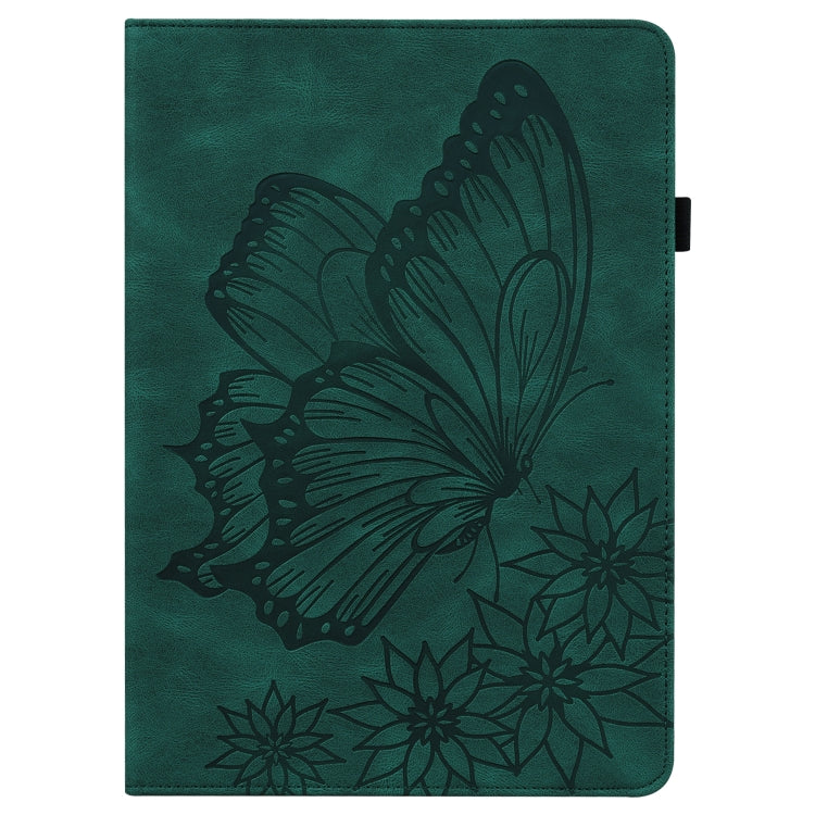 For Huawei MediaPad T5 Big Butterfly Embossed Leather Tablet Case(Green) - Huawei by PMC TechLife | Online Shopping South Africa | PMC TechLife | Buy Now Pay Later Mobicred