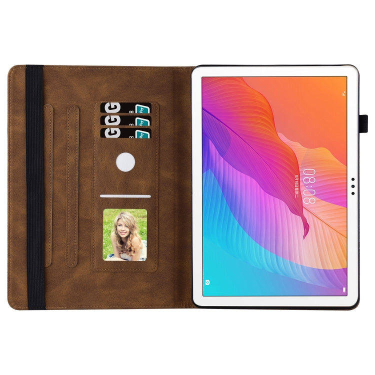 For Huawei MatePad T 10s Big Butterfly Embossed Leather Tablet Case(Brown) - Huawei by PMC TechLife | Online Shopping South Africa | PMC TechLife | Buy Now Pay Later Mobicred