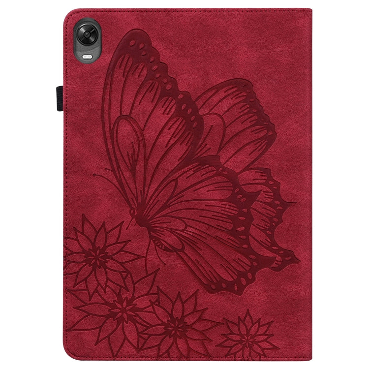 For OPPO Pad 11 inch 2022 Big Butterfly Embossed Leather Tablet Case(Red) - OPPO by PMC TechLife | Online Shopping South Africa | PMC TechLife | Buy Now Pay Later Mobicred