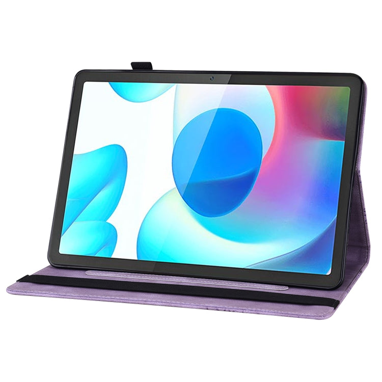 For Realme Pad Big Butterfly Embossed Leather Tablet Case(Purple) - Realme by PMC TechLife | Online Shopping South Africa | PMC TechLife | Buy Now Pay Later Mobicred