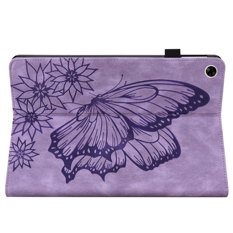 For Realme Pad Big Butterfly Embossed Leather Tablet Case(Purple) - Realme by PMC TechLife | Online Shopping South Africa | PMC TechLife | Buy Now Pay Later Mobicred