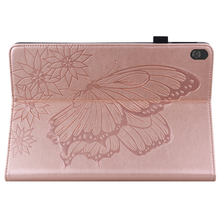 For Lenovo Tab M10 X505L Big Butterfly Embossed Leather Tablet Case(Rose Gold) - Lenovo by PMC TechLife | Online Shopping South Africa | PMC TechLife | Buy Now Pay Later Mobicred