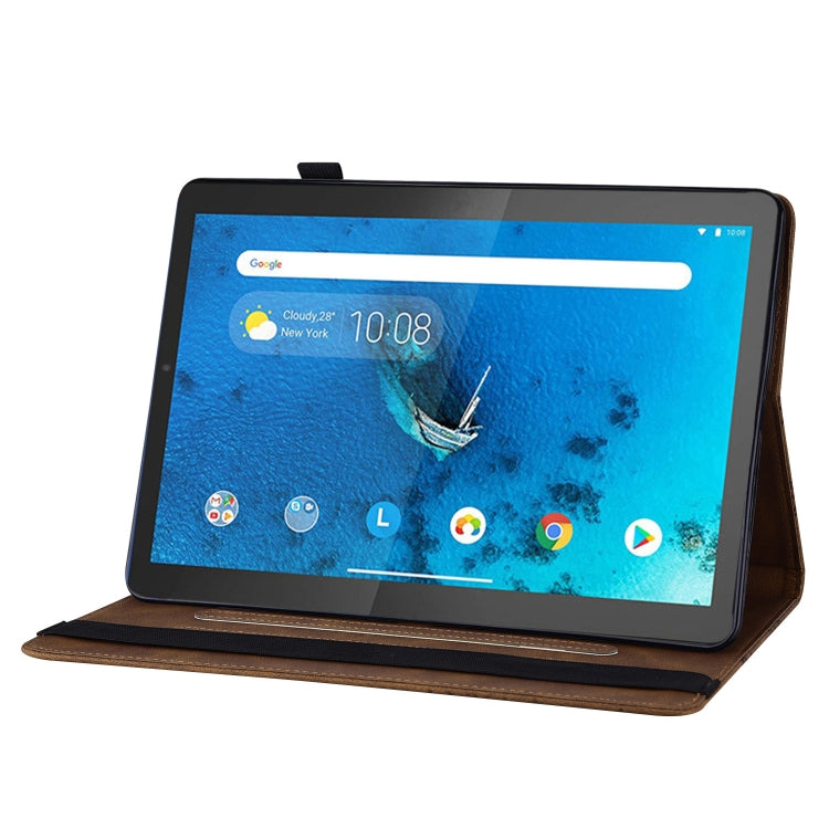 For Lenovo Tab M10 Plus 10.6 3rd Gen 2022 Big Butterfly Embossed Leather Tablet Case(Brown) - Lenovo by PMC TechLife | Online Shopping South Africa | PMC TechLife | Buy Now Pay Later Mobicred