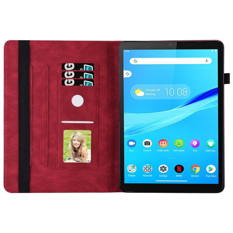 For Lenovo M10 Plus X606F Big Butterfly Embossed Leather Tablet Case(Red) - Lenovo by PMC TechLife | Online Shopping South Africa | PMC TechLife | Buy Now Pay Later Mobicred
