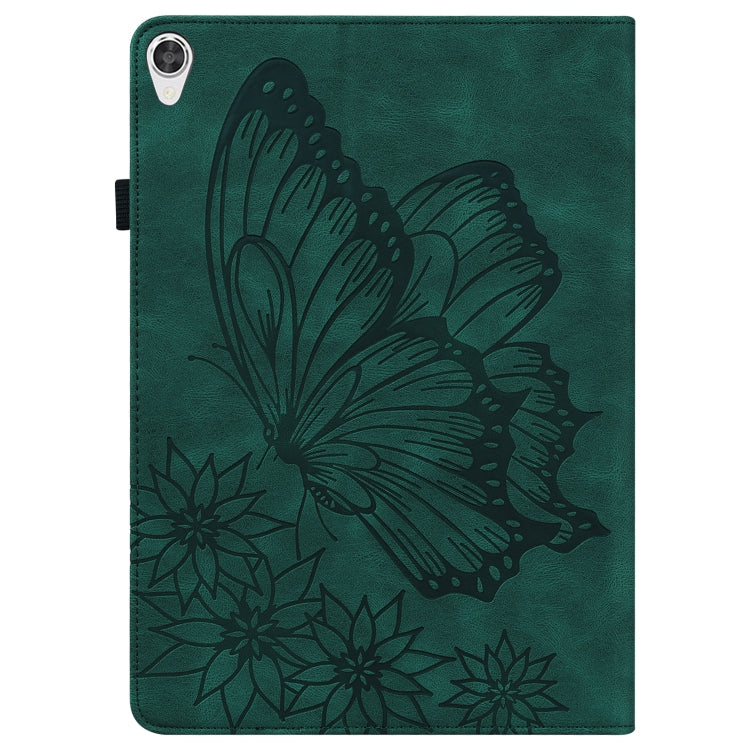 For Lenovo Tab P11 Big Butterfly Embossed Leather Tablet Case(Green) - Lenovo by PMC TechLife | Online Shopping South Africa | PMC TechLife | Buy Now Pay Later Mobicred